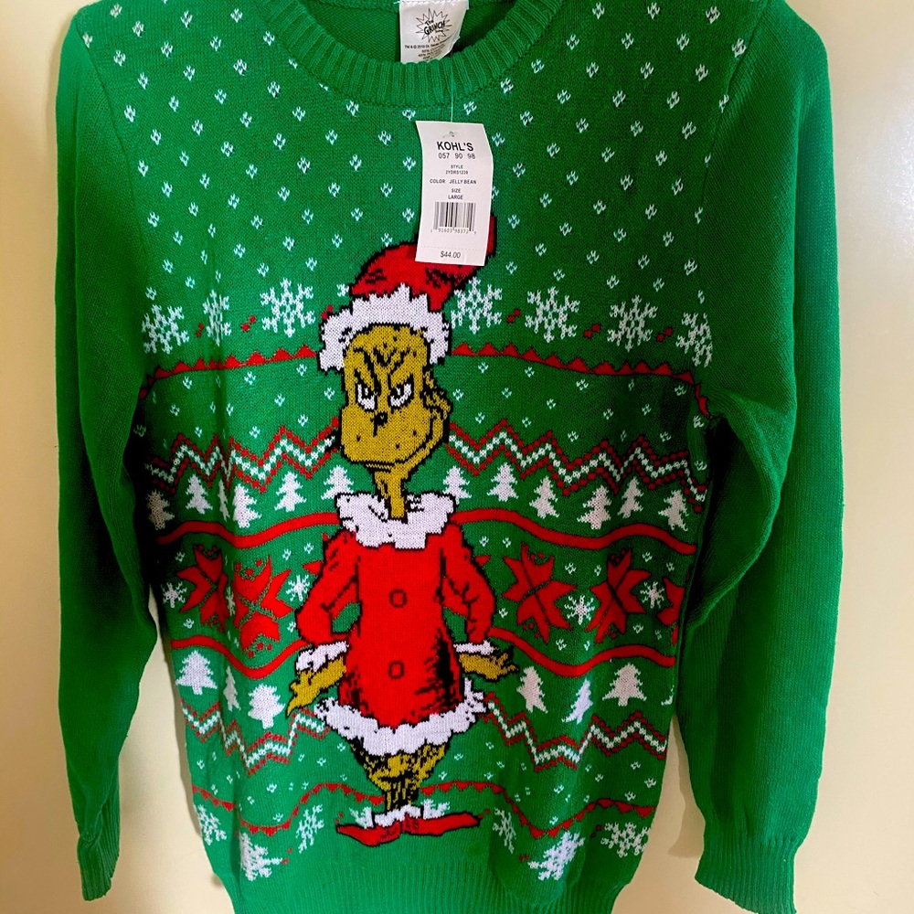 Boys new grinch ugly sweater
